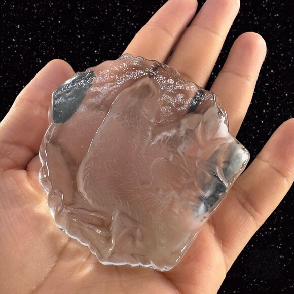Vintage Clear Sweden Art Glass Paperweight Polar Bear Figurine Flat Side Swedish - Picture 16 of 16
